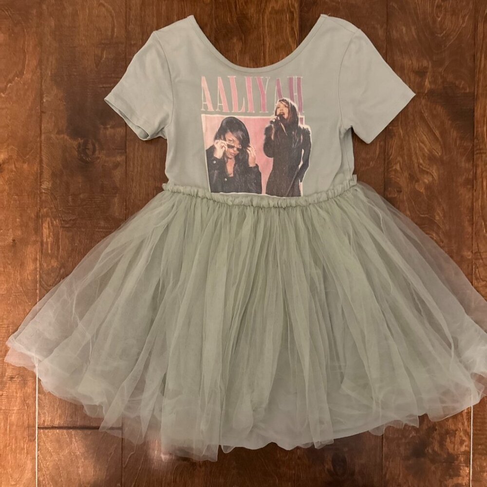 COTTON ON DRESS WITH DOUBLE MESH SKIRT